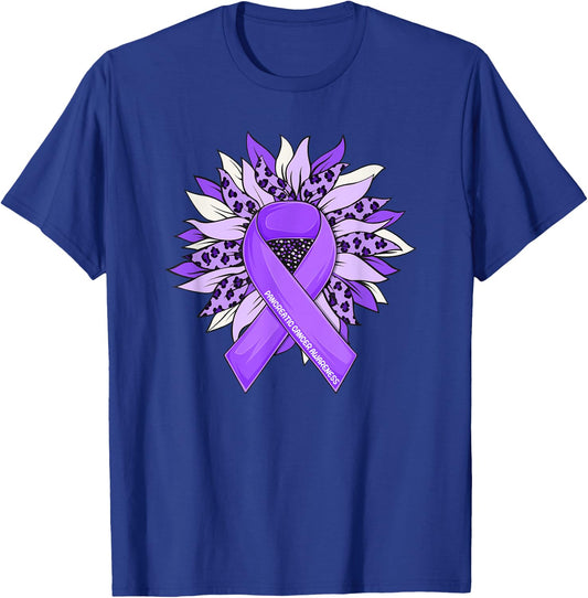 Pancreatic Cancer Sunflower Pancreatic Cancer Awareness T-Shirt - T-Shirt | Royal