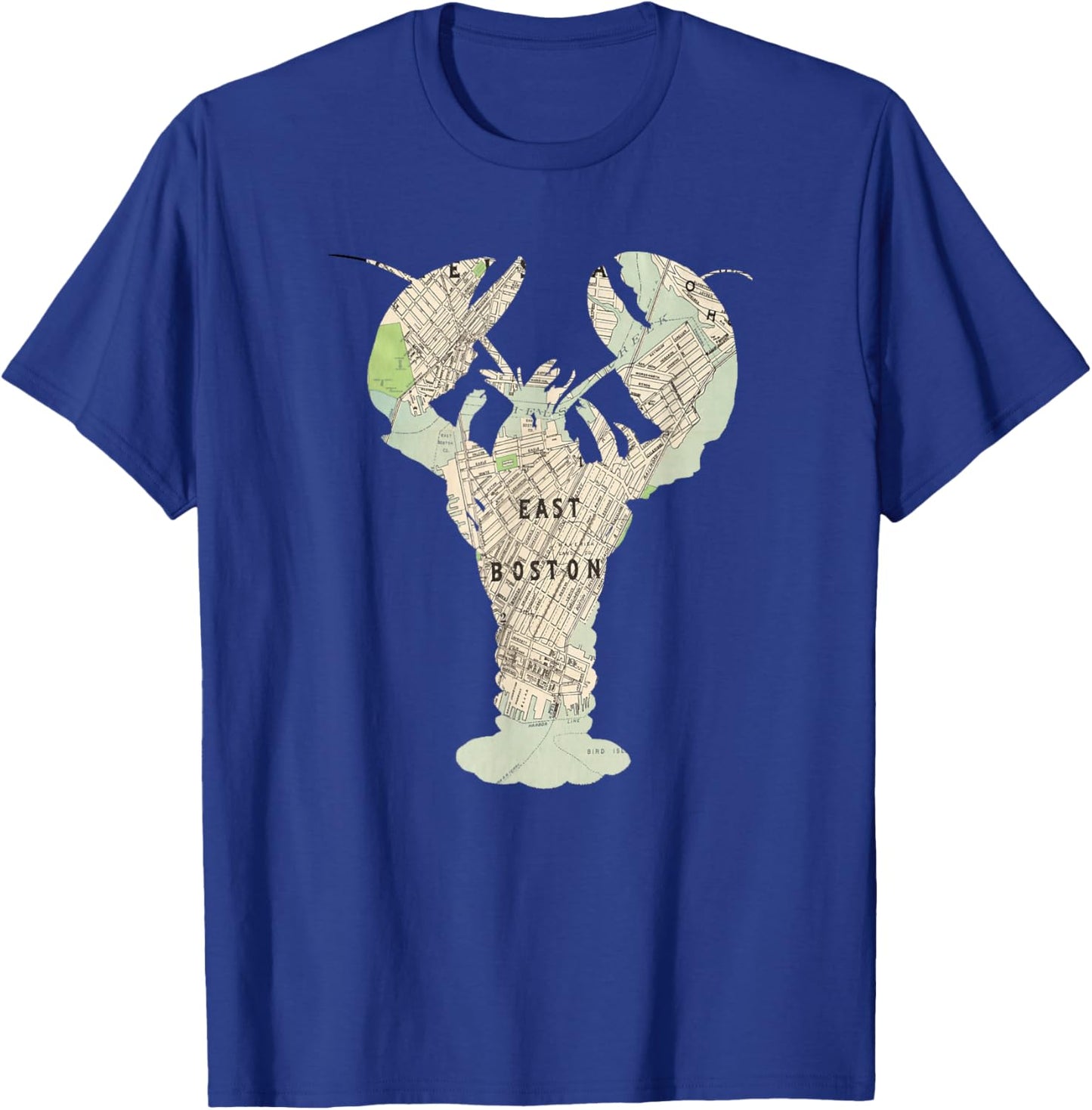 East Boston MA Lobster Map Silhouette T-Shirt - T-Shirt | Royal
