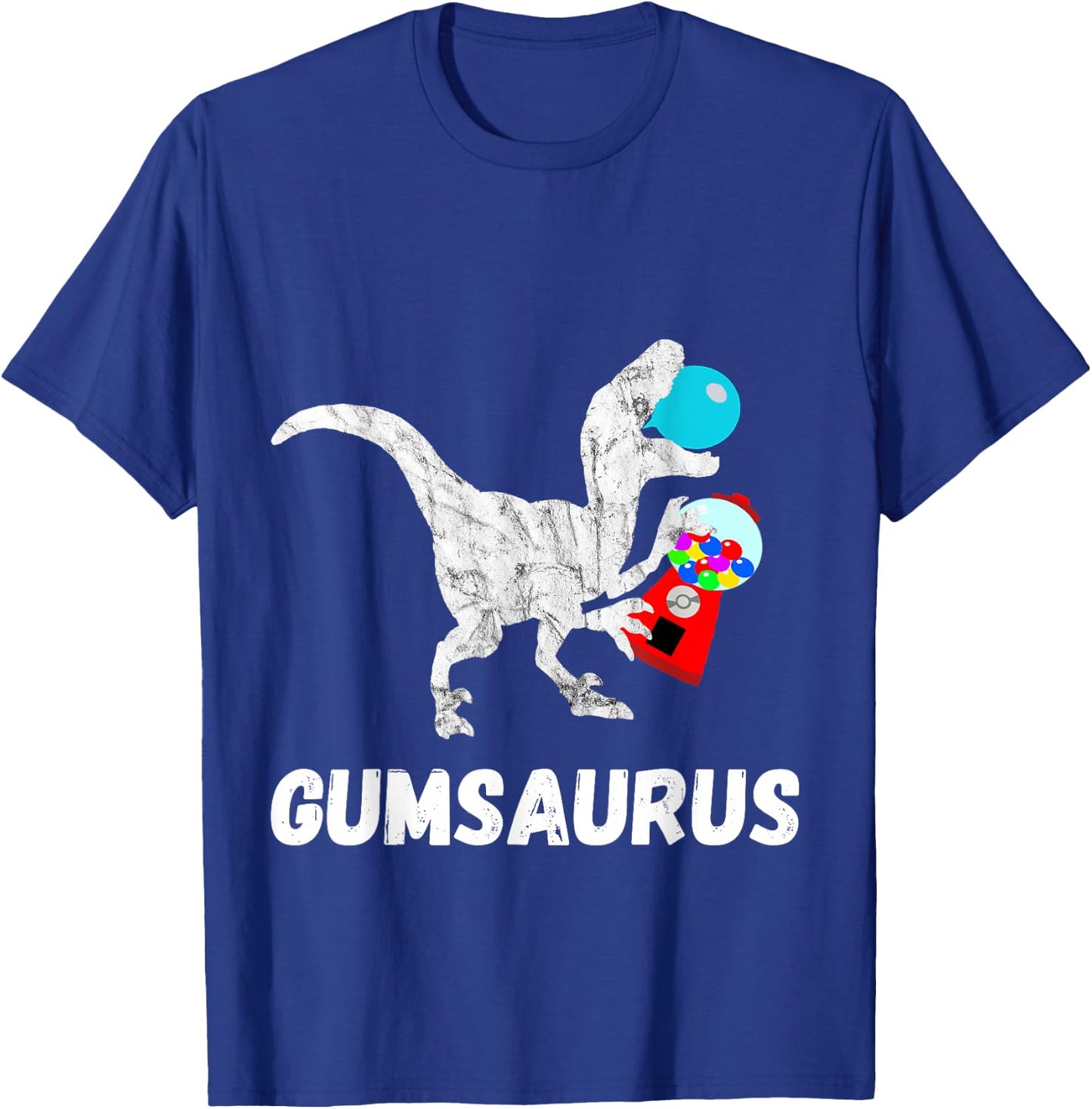 Bubble Gum Saurus Gumball Machine Chewing Dinosaurs T-Rex T-Shirt - T-Shirt | Royal