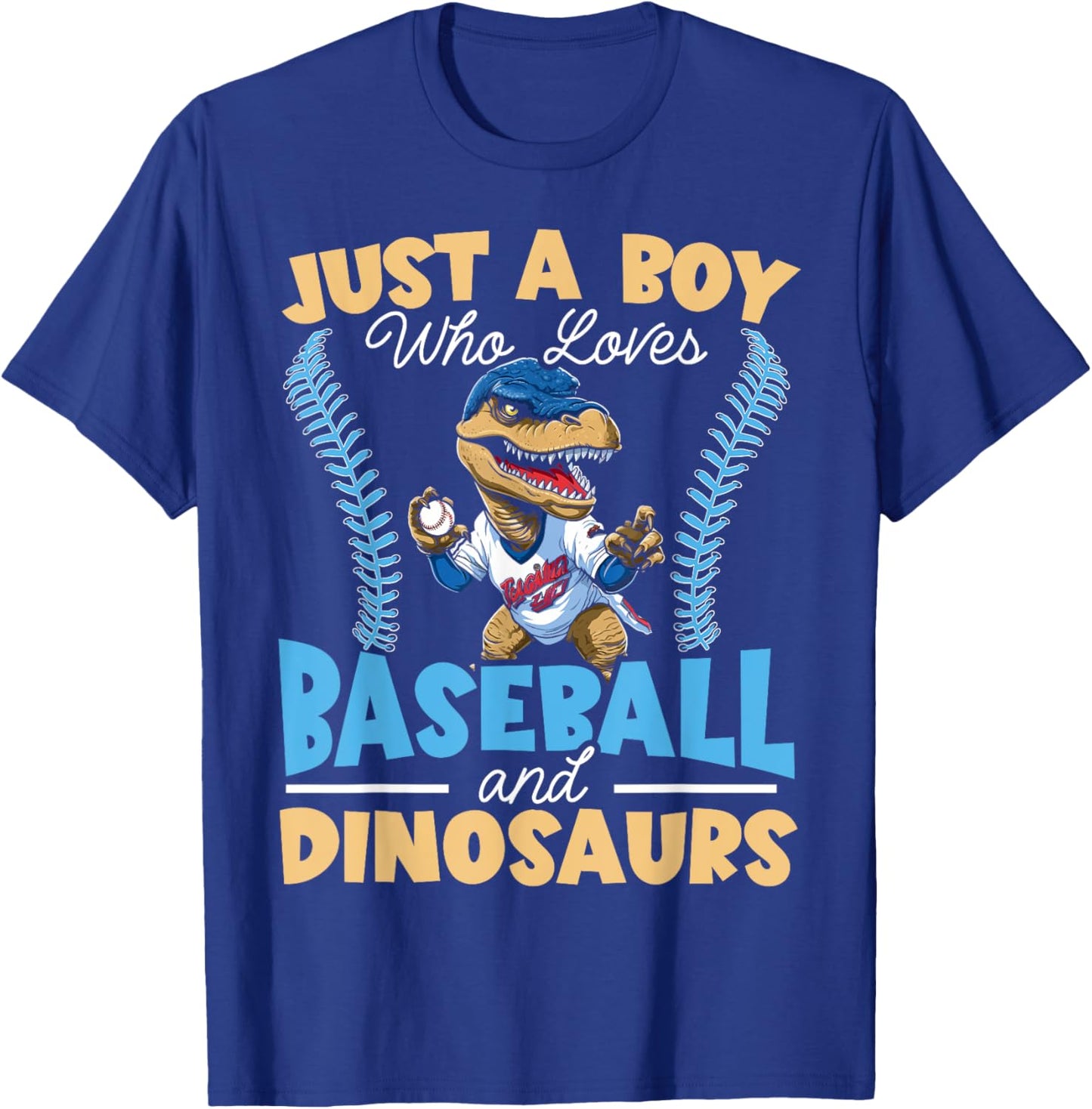 Baseball Dinsoaur Sport Lover Baseball Player Dino Fossil T-Shirt - T-Shirt | Royal