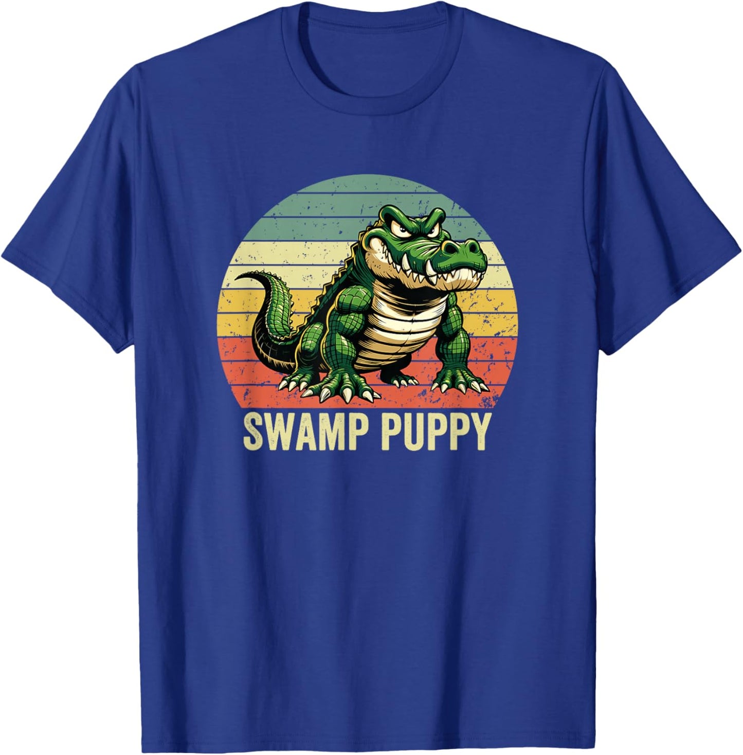 Swamp Puppy Vintage Sunset, Angry Alligator, Swamp Puppy T-Shirt - T-Shirt | Royal