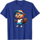 Funny Beaver Tennis Player Rodent Ball Court Sport T-Shirt - T-Shirt | Royal