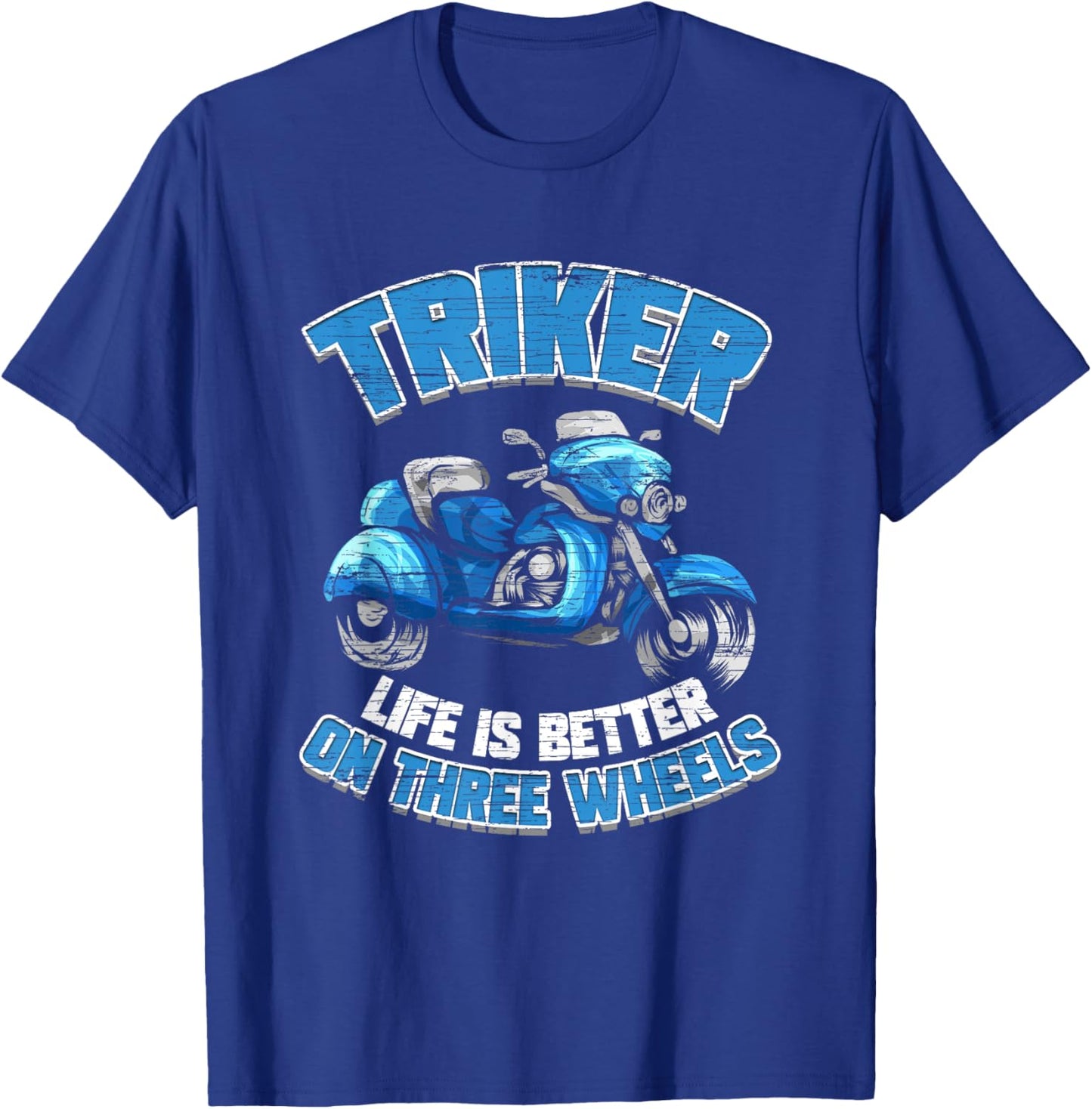Triker Motorcycle Trike Motortrike Three Wheeler Biker Gift T-Shirt - T-Shirt | Royal