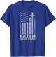 Faith Over Fear Cool Christian Flag Cross Women Kids Short Sleeve T-Shirt - T-Shirt | Royal