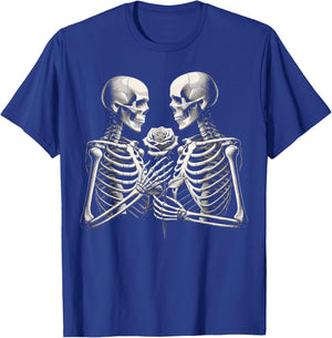 Skeleton Skull Love Goth Halloween T-Shirt - T-Shirt | Royal