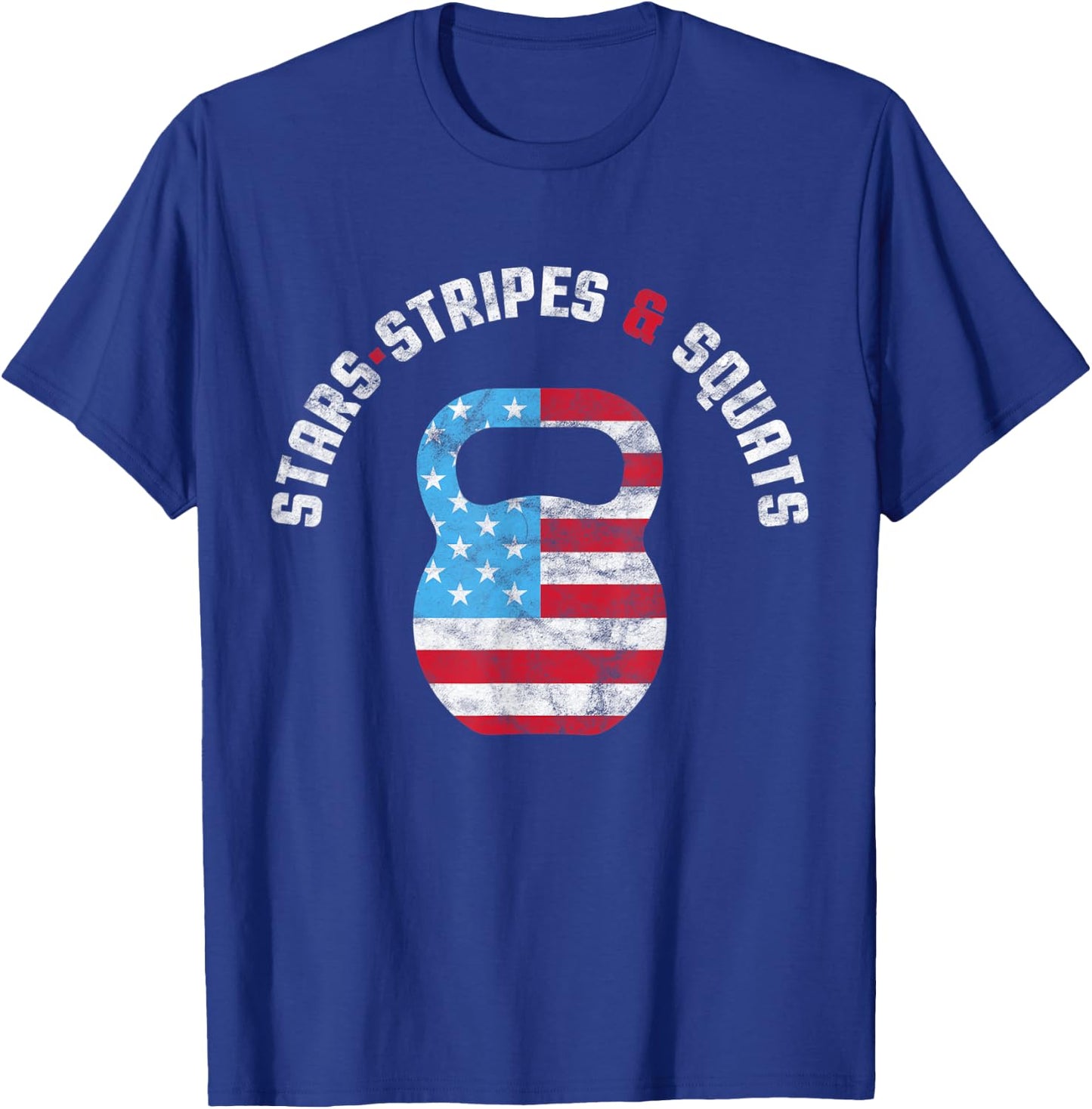 stars stripes and squad Workout Gym USA Flag 4th July T-Shirt - T-Shirt | Royal