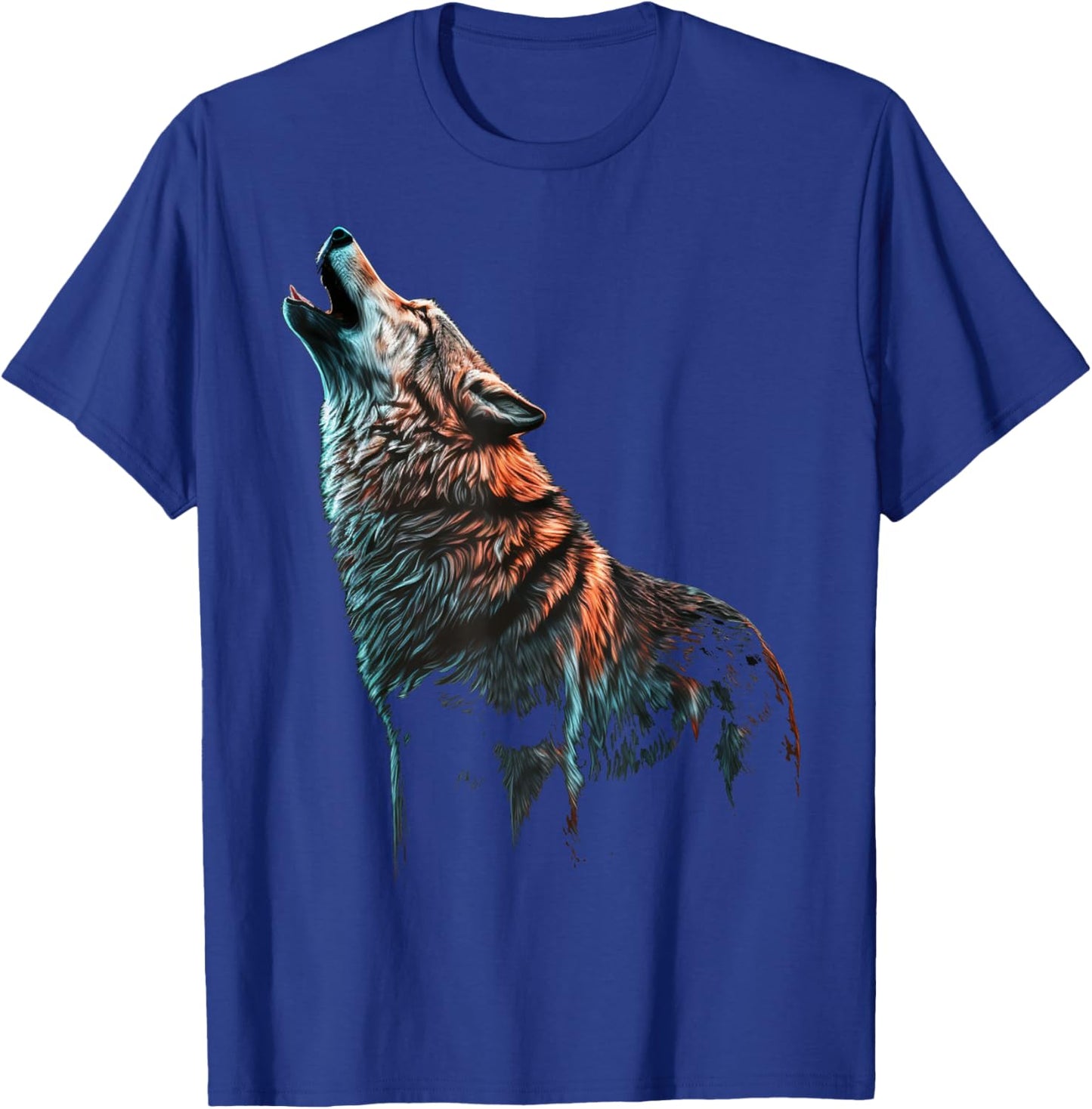 Wolf Howls Animal Print Animal Lovers Wolf T-Shirt - T-Shirt | Royal