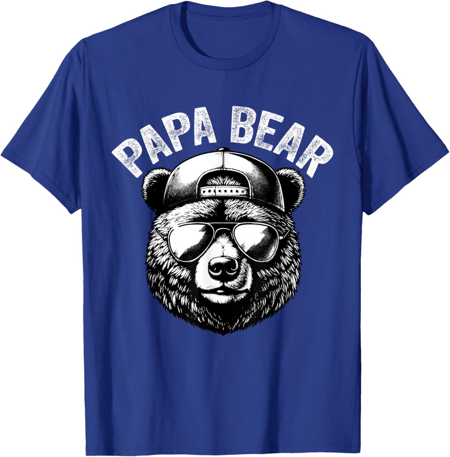Papa Bear Face Grizzly Fathers Day Bear Lover T-Shirt - T-Shirt | Royal