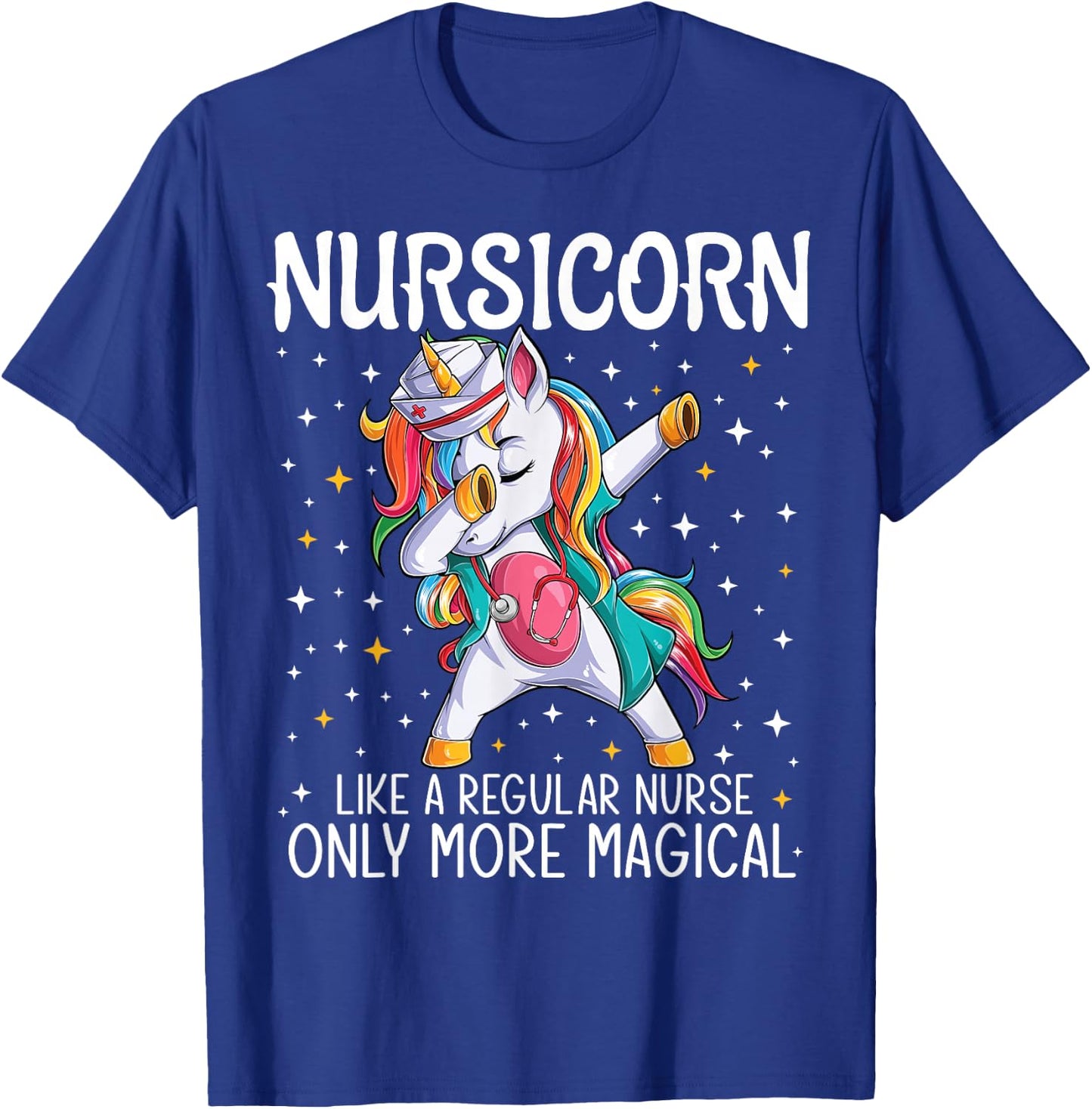 Dabbing Unicorn Nursicorn Funny Nurse Gift women men CNA RN T-Shirt - T-Shirt | Royal