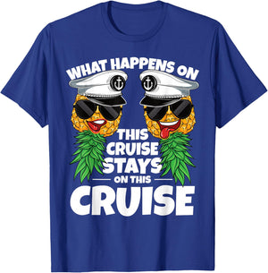 Swinger What Happens On This Cruise Stays on This Cruise T-Shirt - T-Shirt | Royal