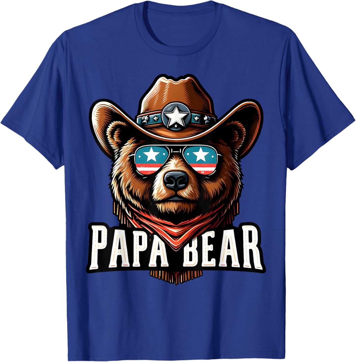 Papa Bear Shirt Fathers Day Gift Patriotic Proud Best Dad T-Shirt - T-Shirt | Royal