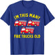 Kids Fire Truck 3rd Birthday Boy Toddler Firefighter 3 Three T-Shirt - T-Shirt | Royal