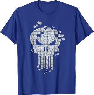 Marvel The Punisher Skull Icon Jigsaw Puzzle T-Shirt - T-Shirt | Royal