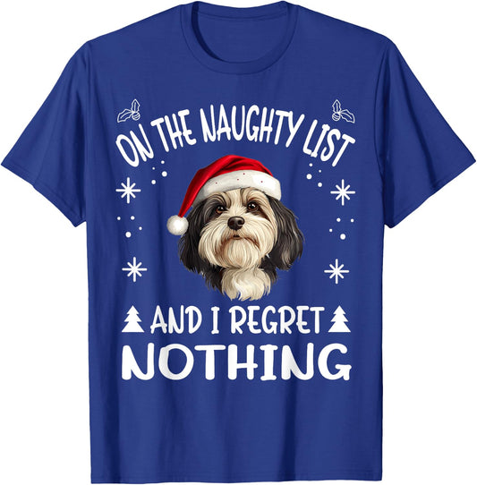 Cute Havanese dog Dog Christmas On The Naughty List and I T-Shirt - T-Shirt | Royal