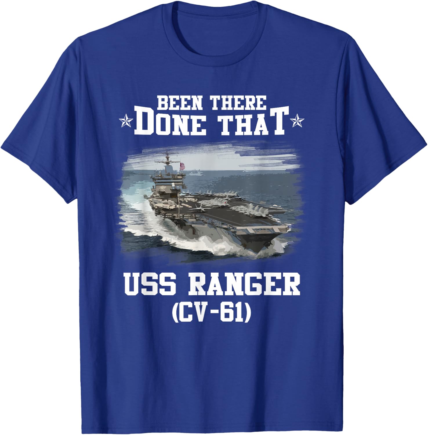 USS Ranger CV-61 Veterans Day Father Day Gift T-Shirt - T-Shirt | Royal