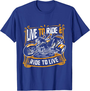 Live To Ride & Ride To Live Triker Trike Bike T-Shirt - T-Shirt | Royal