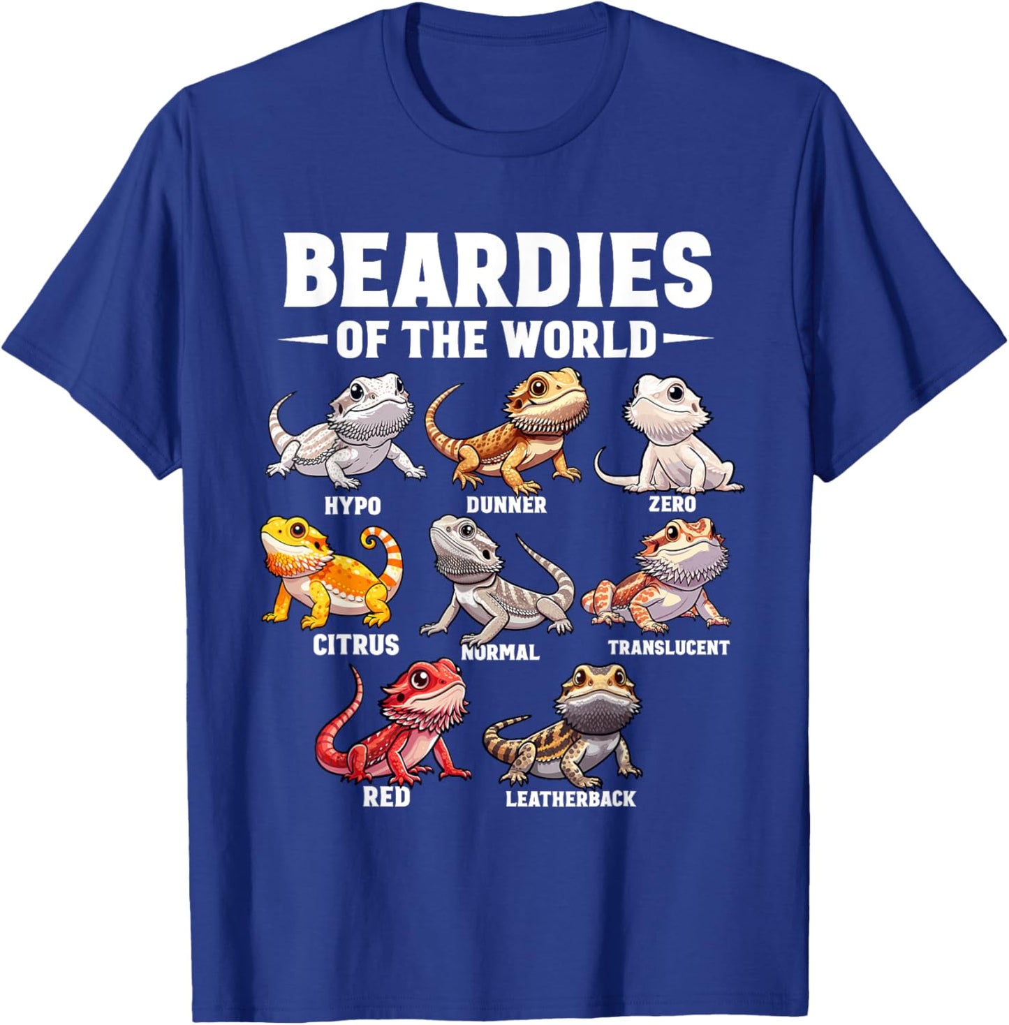 Cute Beardies Of The World - Bearded Dragon Reptile Lover T-Shirt - T-Shirt | Royal