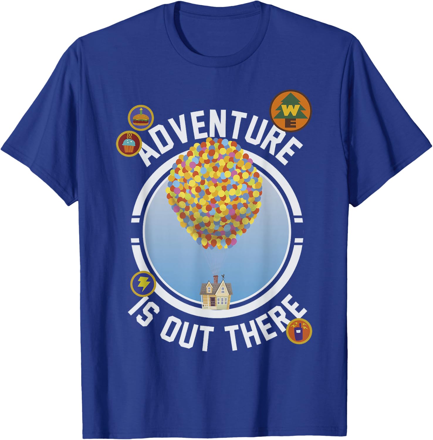 Disney Pixar Up Adventure House Circle Logo Graphic T-Shirt - T-Shirt | Royal