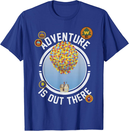 Disney Pixar Up Adventure House Circle Logo Graphic T-Shirt - T-Shirt | Royal