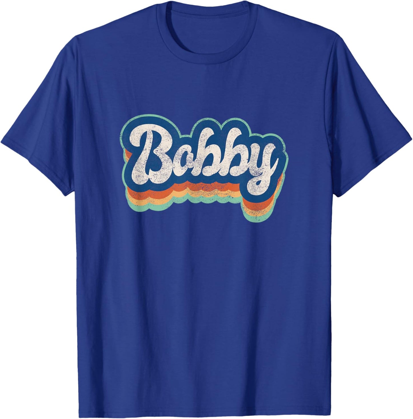 Bobby First Name Boy Vintage Style 70s 80s Personalized T-Shirt - T-Shirt | Royal