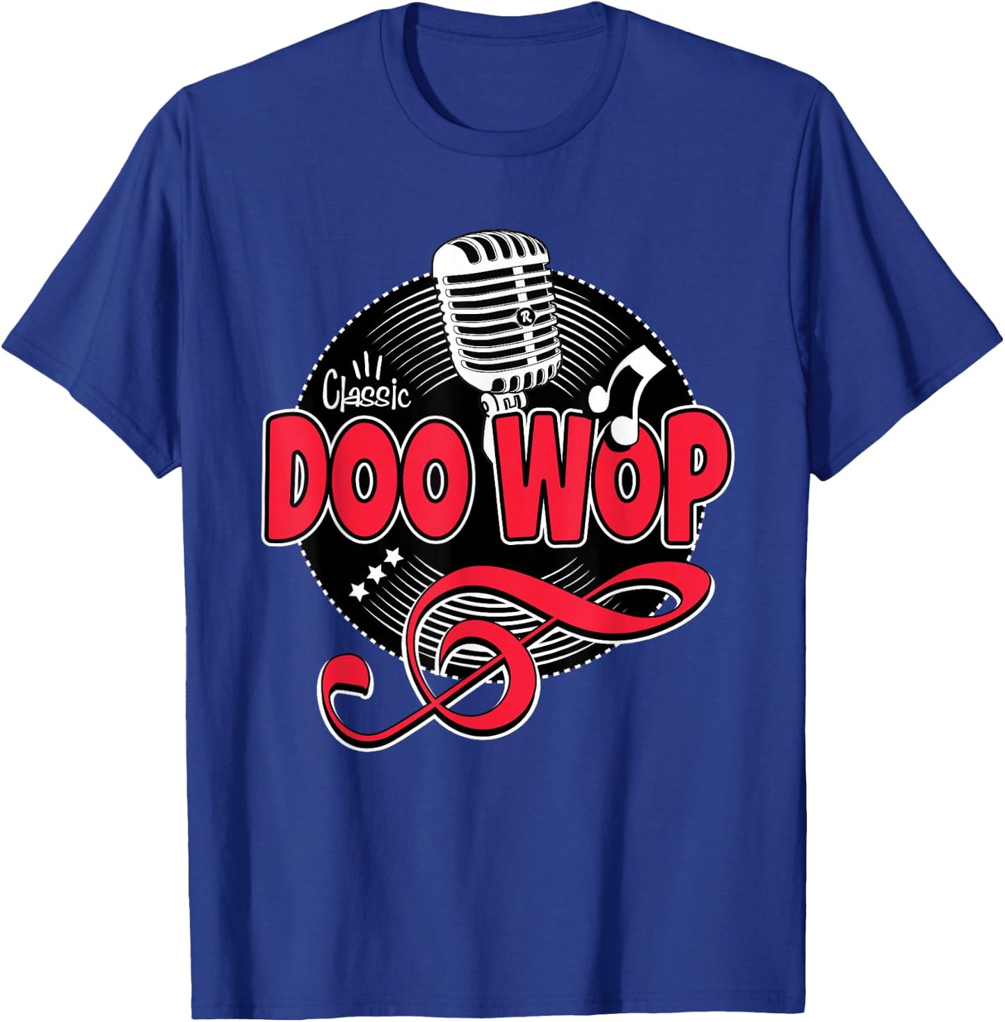 Doo Wop Shirt 50s Sock Hop Rockabilly Vintage Microphone T-Shirt - T-Shirt | Royal