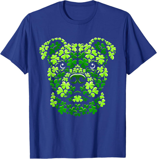 Pitbull Shamrocks Kids St Patricks Day Pitbull T-Shirt - T-Shirt | Royal
