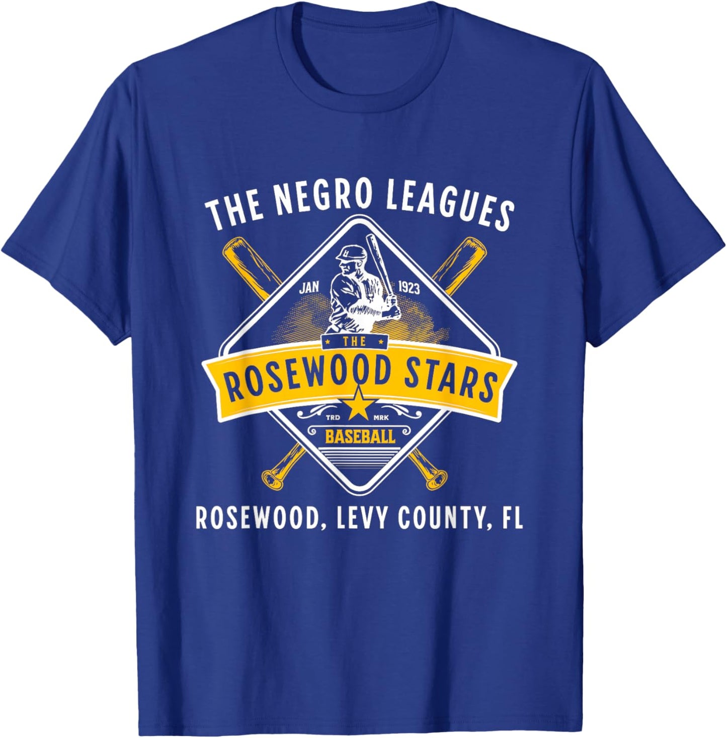 Vintage Rosewood Stars 1923 Baseball Team Negro League FL T-Shirt - T-Shirt | Royal