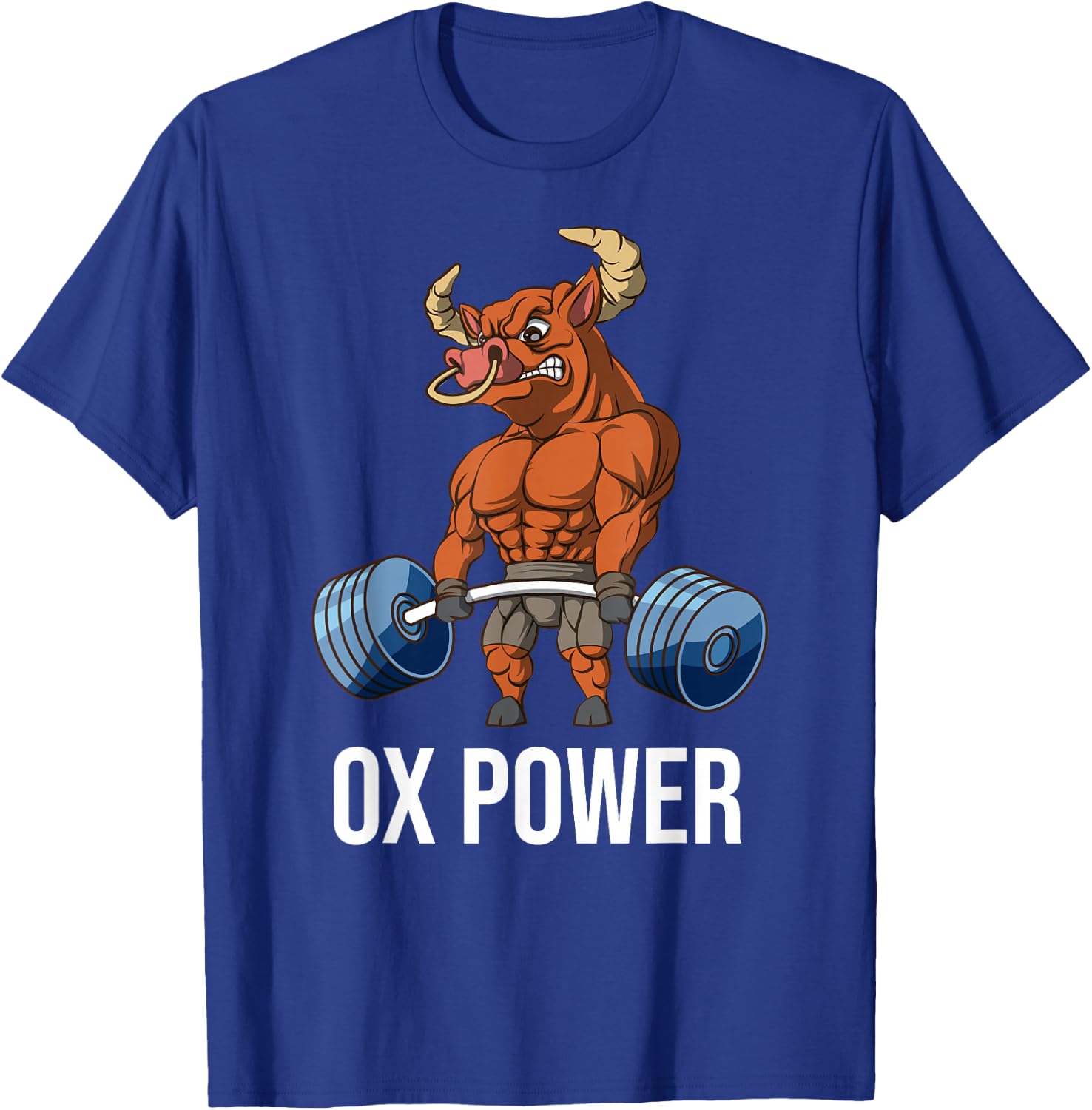 OX Power Weightlifting Deadlift Fitness Gym T-Shirt - T-Shirt | Royal