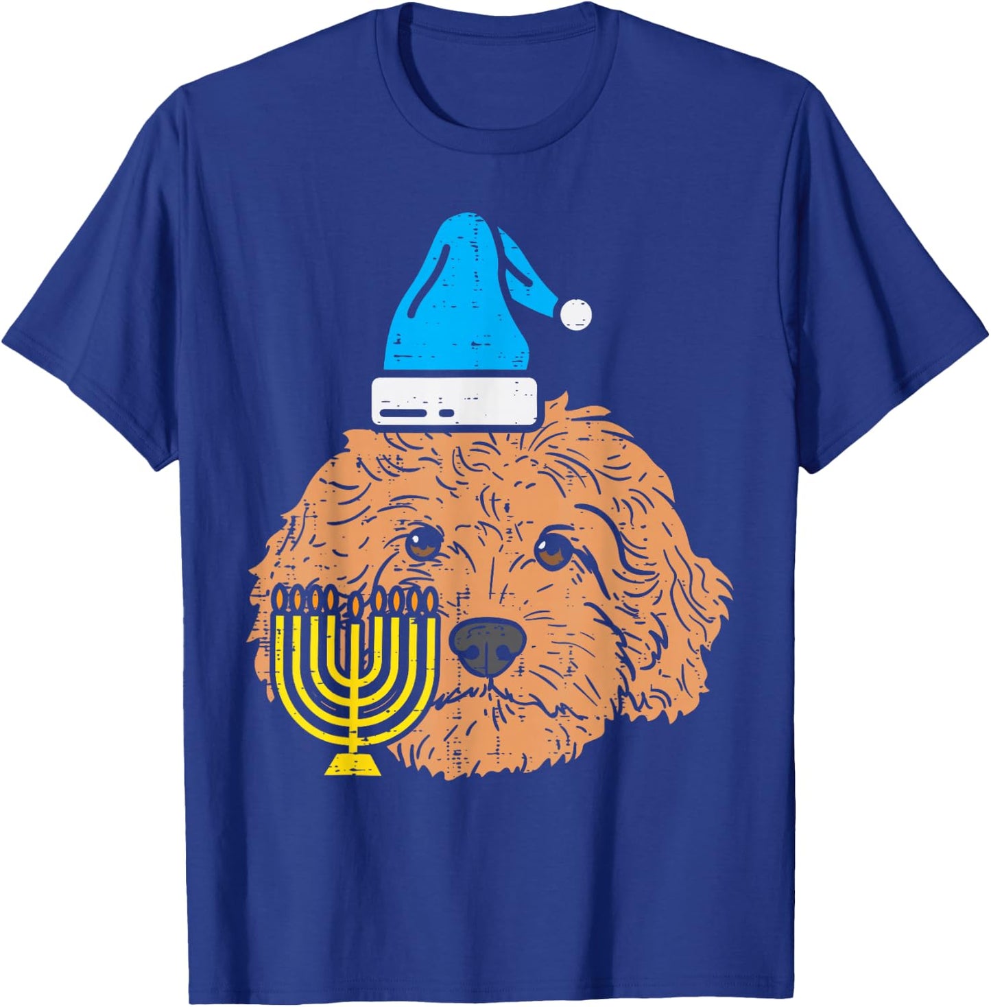 Goldendoodle Menorah Jewish Animal Pet Dog Hanukkah Gift T-Shirt - T-Shirt | Royal