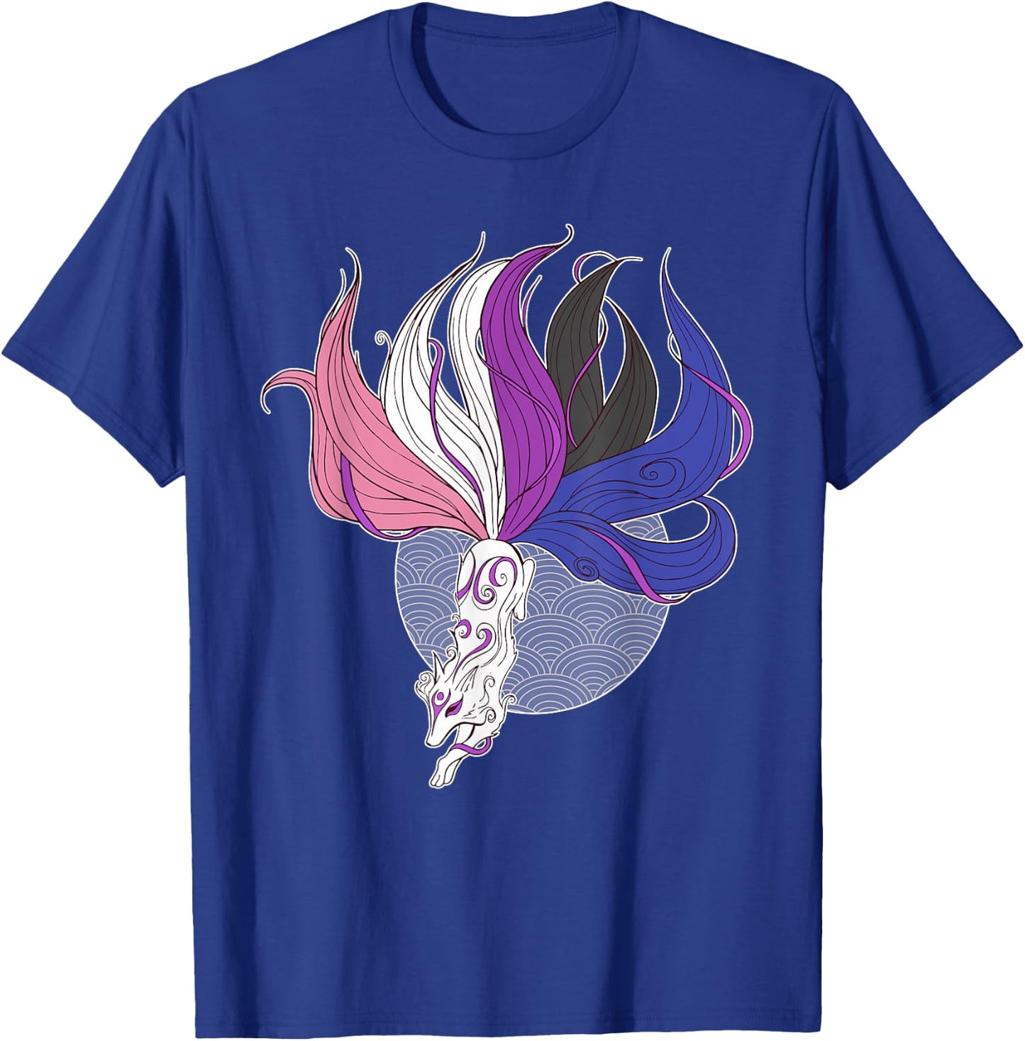 Genderfluid Pride Flag Kitsune Nonbinary Gay Trans Japan Fox T-Shirt - T-Shirt | Royal