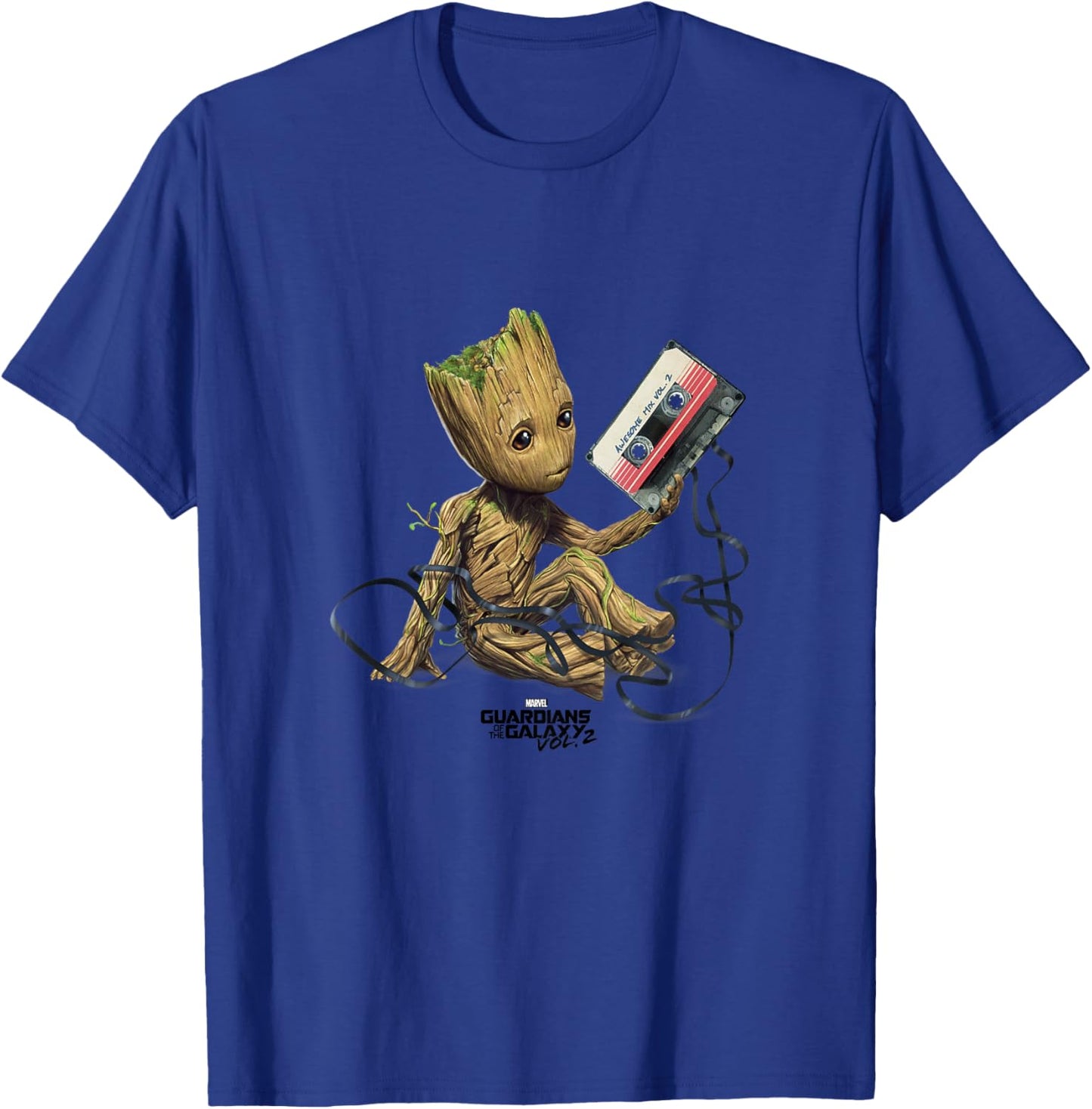 Kids Marvel Guardians of The Galaxy Vol. 2 Awesome Mix Baby Groot T-Shirt - T-Shirt | Royal