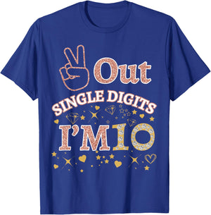 Out Single Digits I'm 10 Cool Rose Pink 10th Birthday Party T-Shirt - T-Shirt | Royal