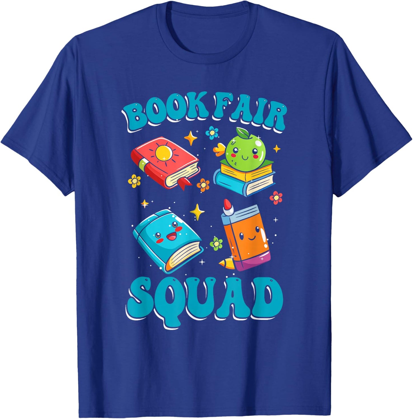 Book Fair Kids Bookworm Library Librarian T-Shirt - T-Shirt | Royal
