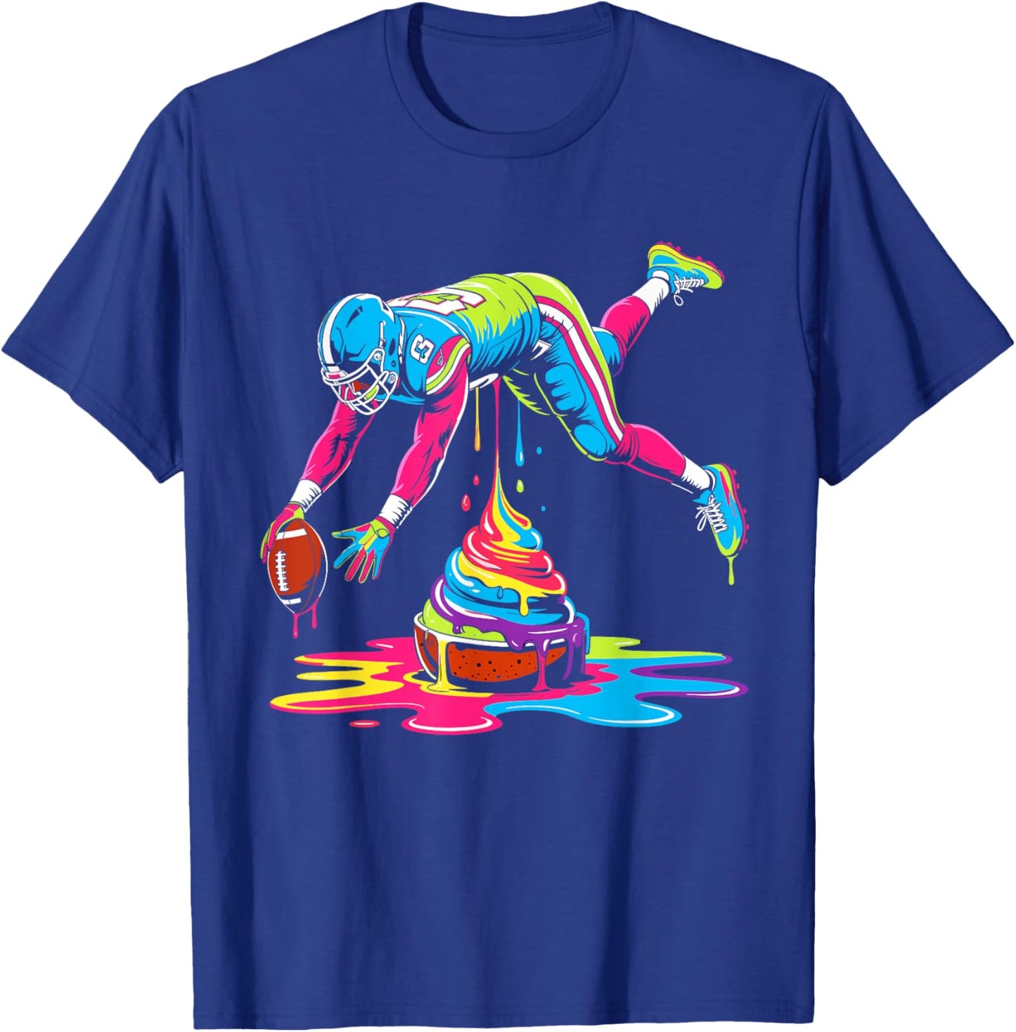 Ice cream Drip Football Sprinkles football drip T-Shirt - T-Shirt | Royal