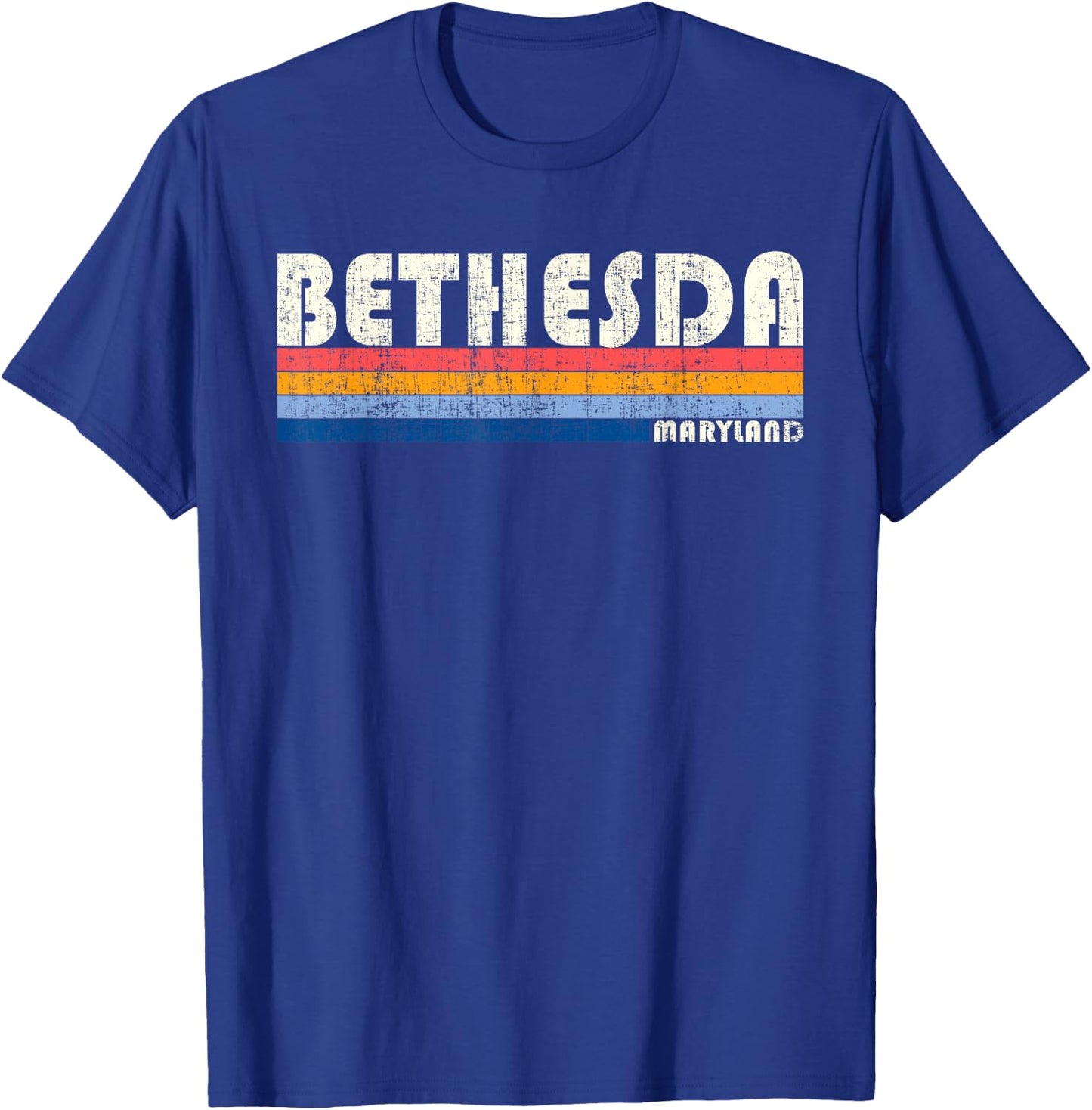 Vintage 70s 80s Style Bethesda MD T-Shirt - T-Shirt | Royal