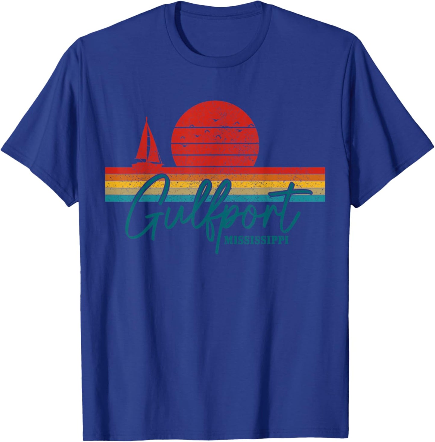 Gulfport Mississippi Vintage USA Souvenir T-Shirt - T-Shirt | Royal