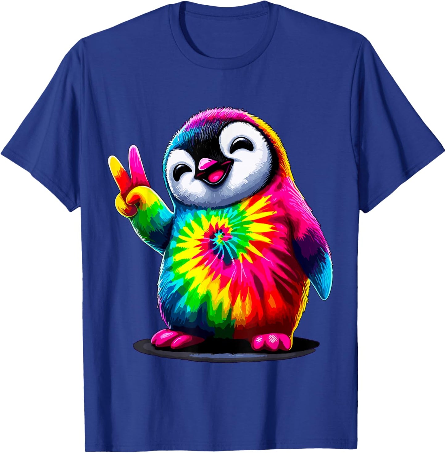 Tie-Dye Penguin Hippie Peace Sign T-Shirt - T-Shirt | Royal
