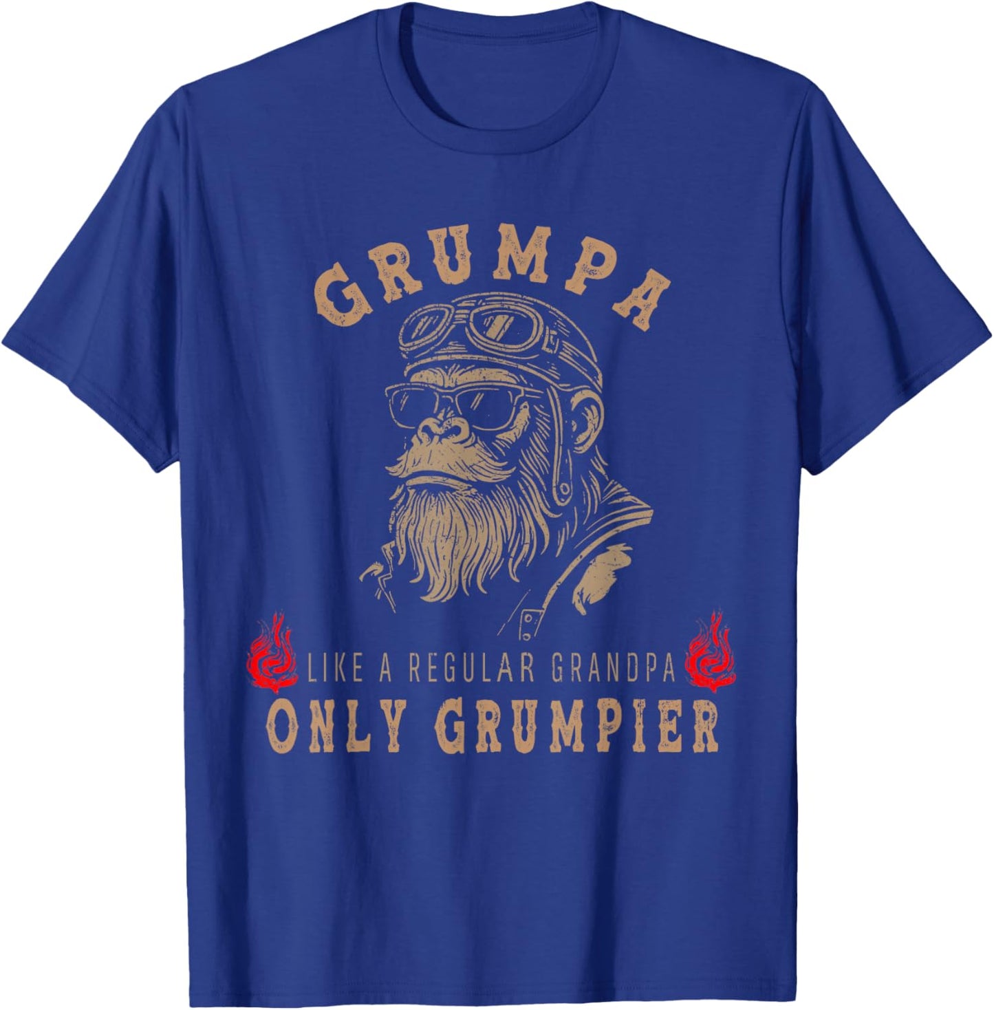 Grumpa Like A Regular Grandpa Only Grumpier Monkey T-Shirt - T-Shirt | Royal