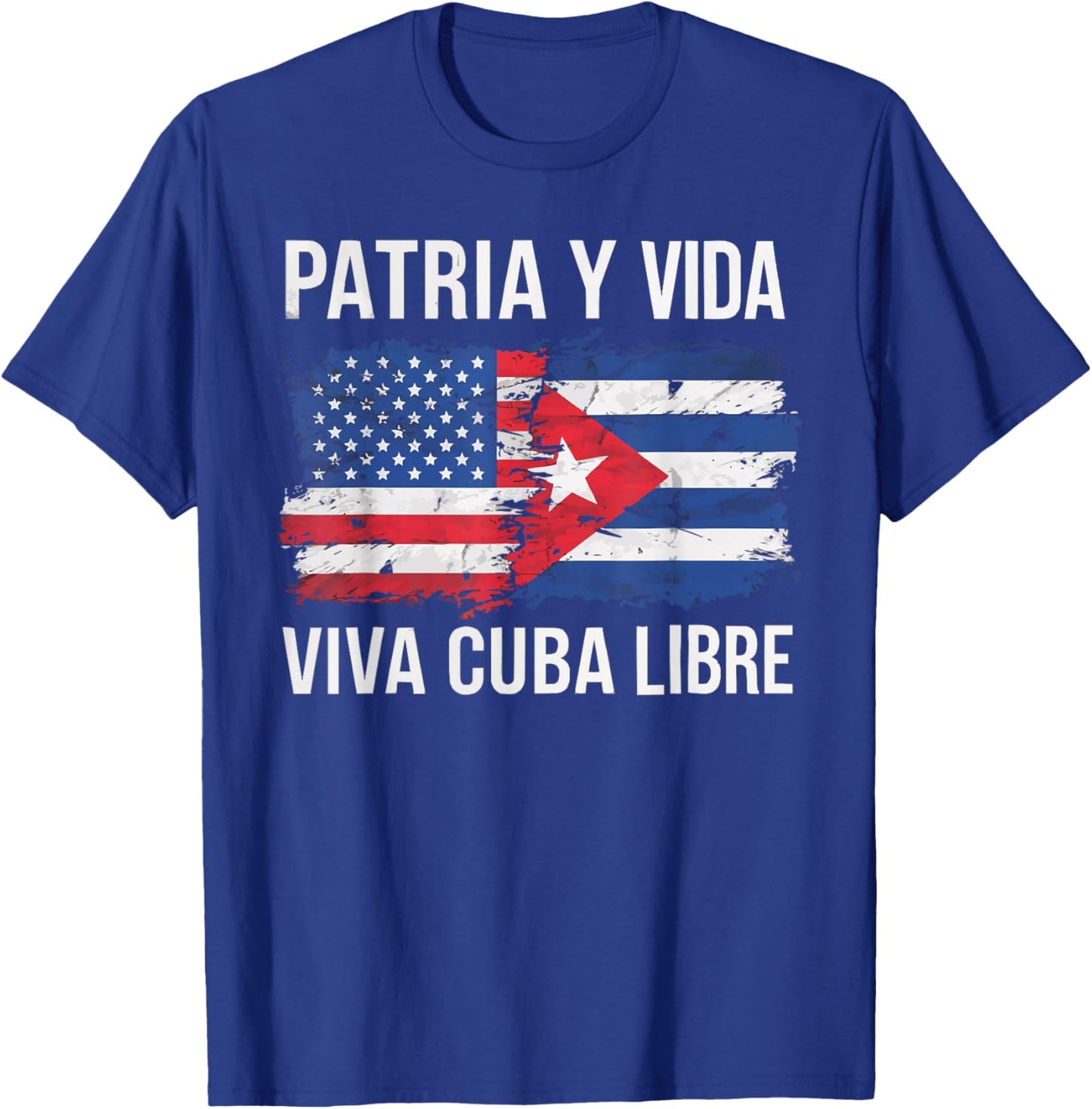 Half Cuban Half American Country USA Flag Cuba America T-Shirt - T-Shirt | Royal
