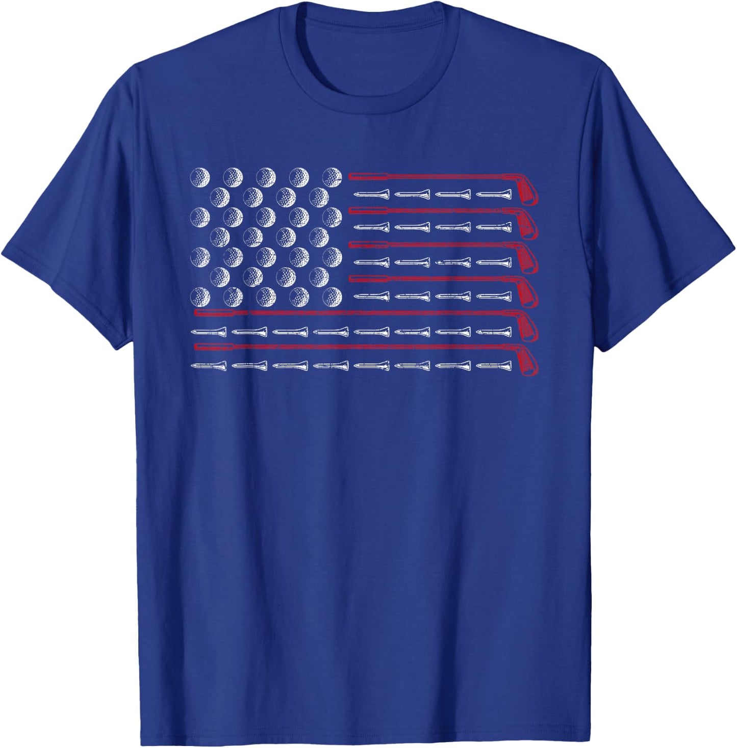 Patriotic American Golfer Gift USA Flag Golf Club Golf T-Shirt - T-Shirt | Royal