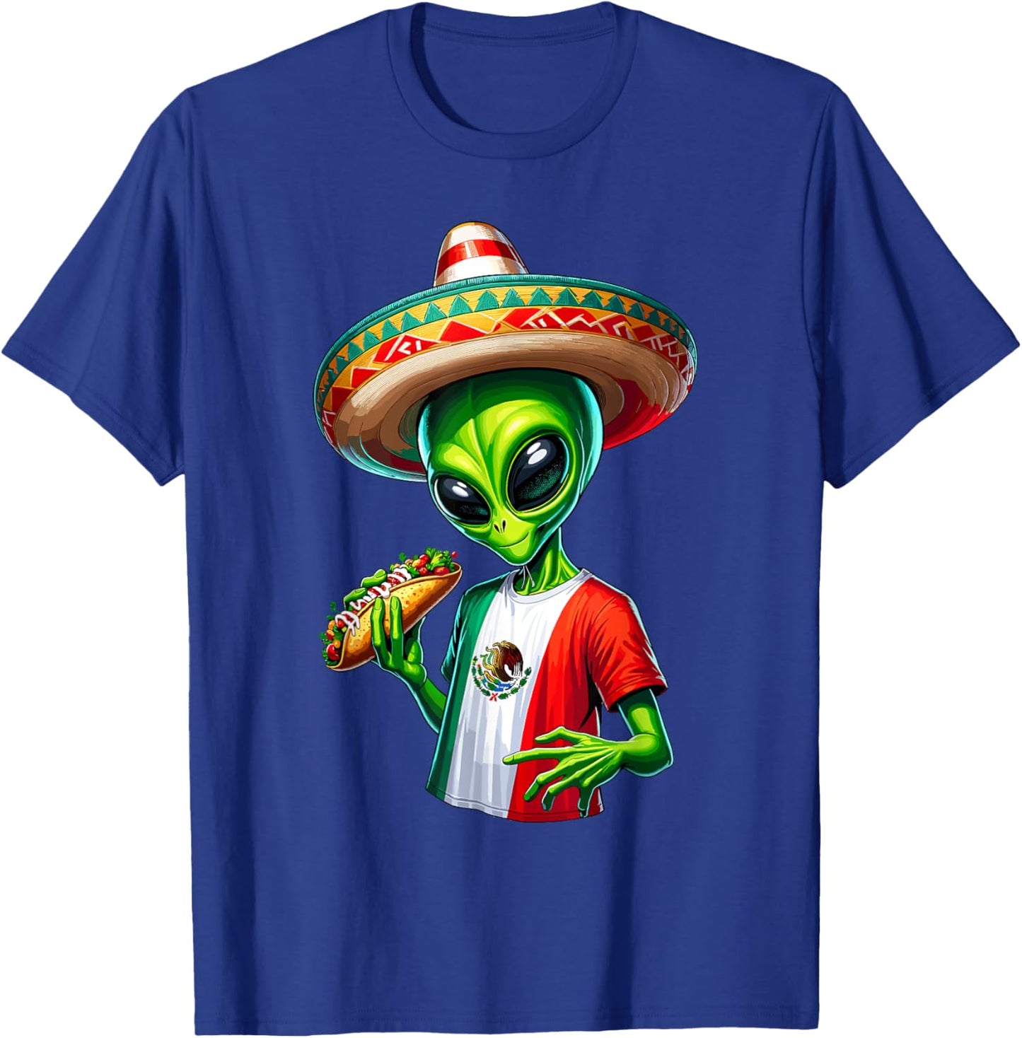 Alien Enchilada Cinco De Mayo Mexico Sombrero Enchiladas T-Shirt - T-Shirt | Royal
