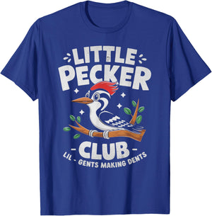 Little Pecker Club Lil Gents Making Dents Crew Bird Lover T-Shirt - T-Shirt | Royal