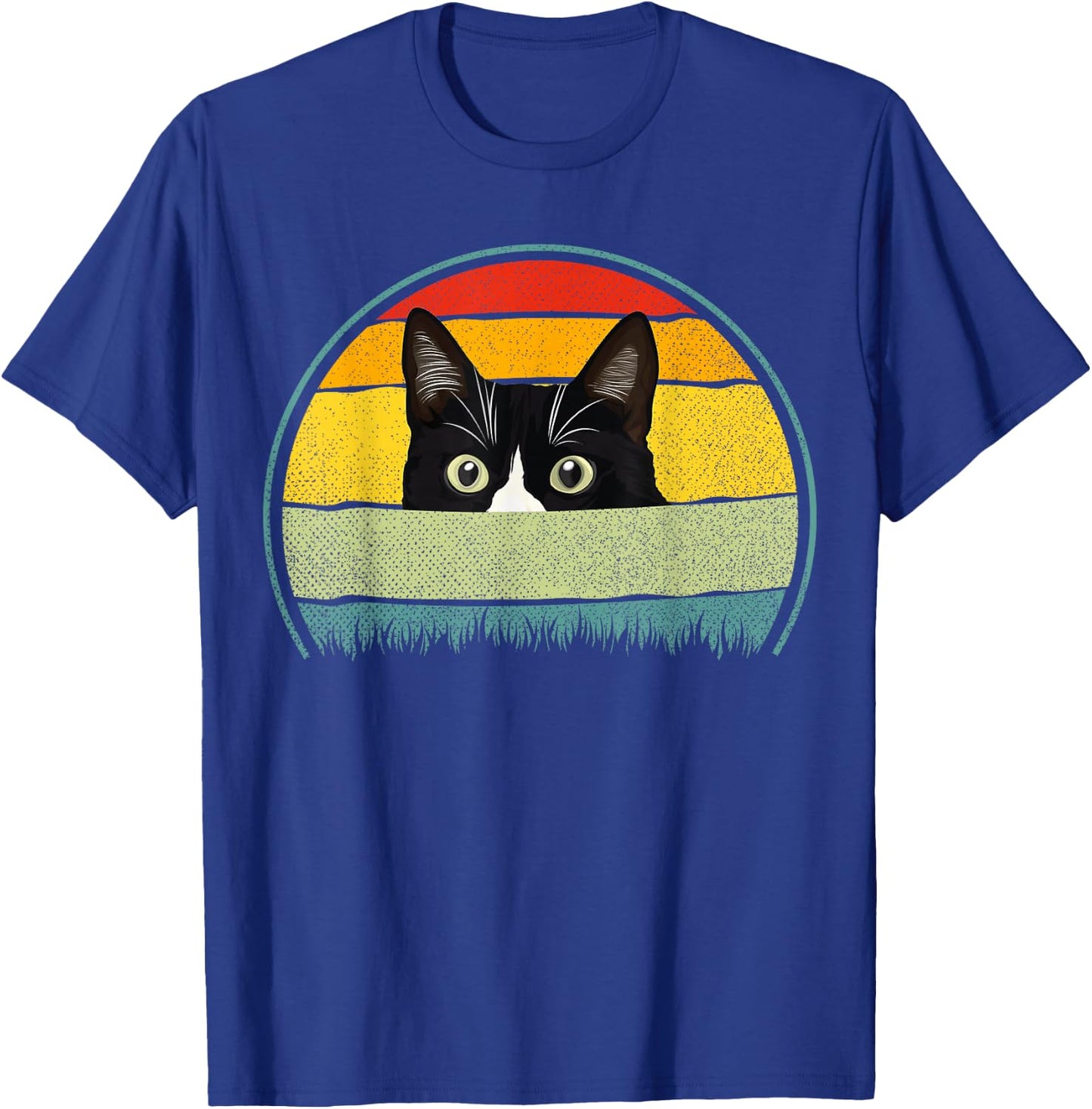 Tuxedo cat vintage retro cats loves T-Shirt - T-Shirt | Royal