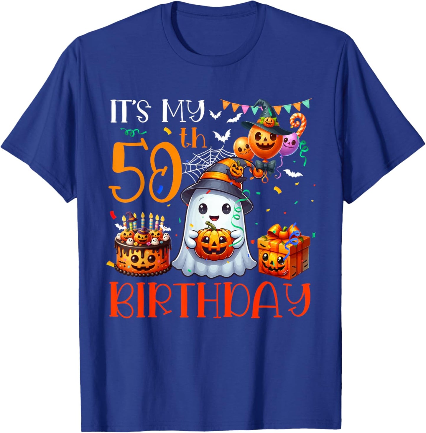 It's My 50th Birthday Halloween Ghost Boo Funny Party Lover T-Shirt - T-Shirt | Royal