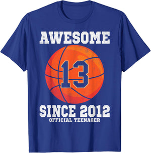13th Birthday Basketball Fan 13 Years Old Official Teenager T-Shirt - T-Shirt | Royal