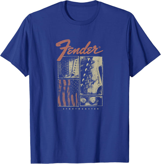 Fender Strat Flag T-Shirt - T-Shirt | Royal