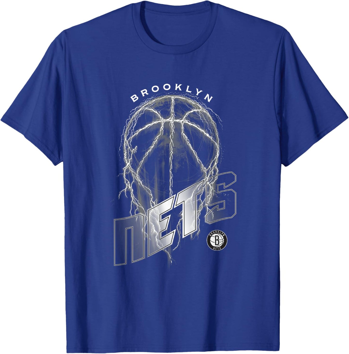 NBA Brooklyn Nets Lightning Bolt Basketball Logo T-Shirt - T-Shirt | Royal