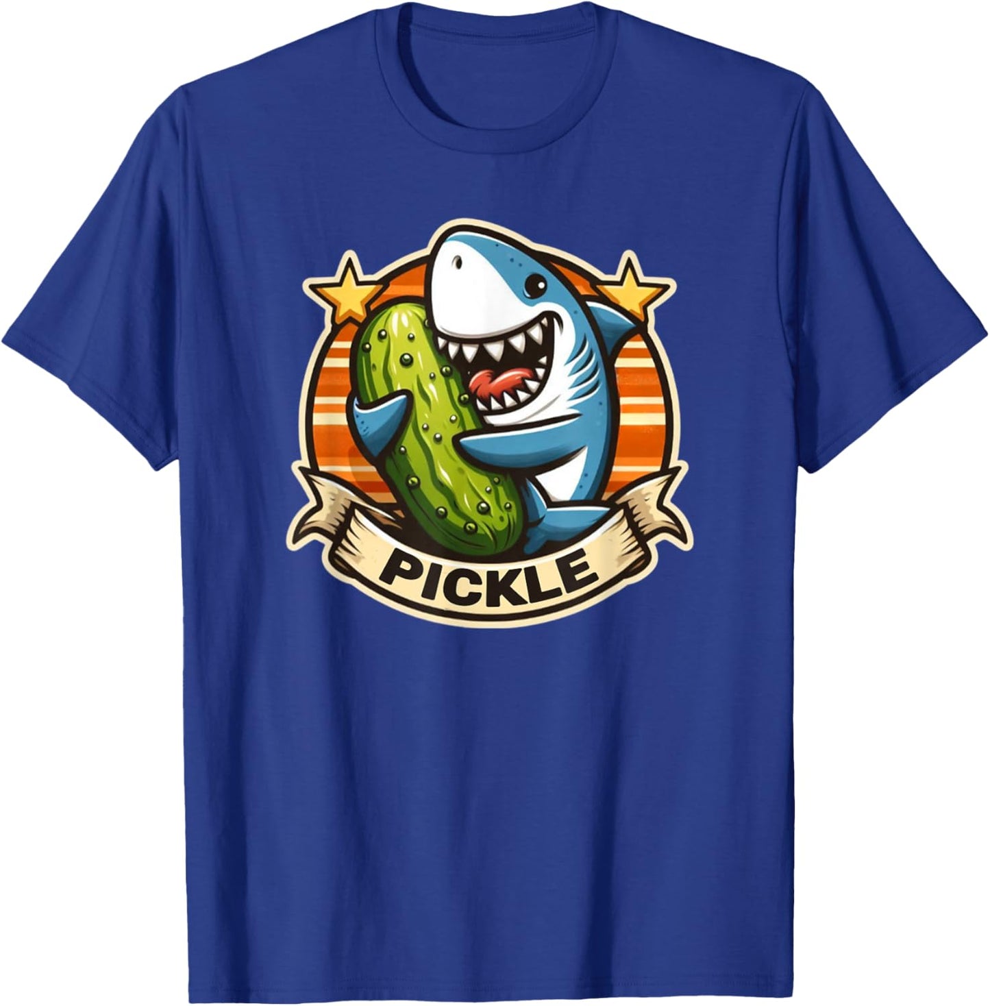 Shark Loves Pickles Vintage T-Shirt - T-Shirt | Royal