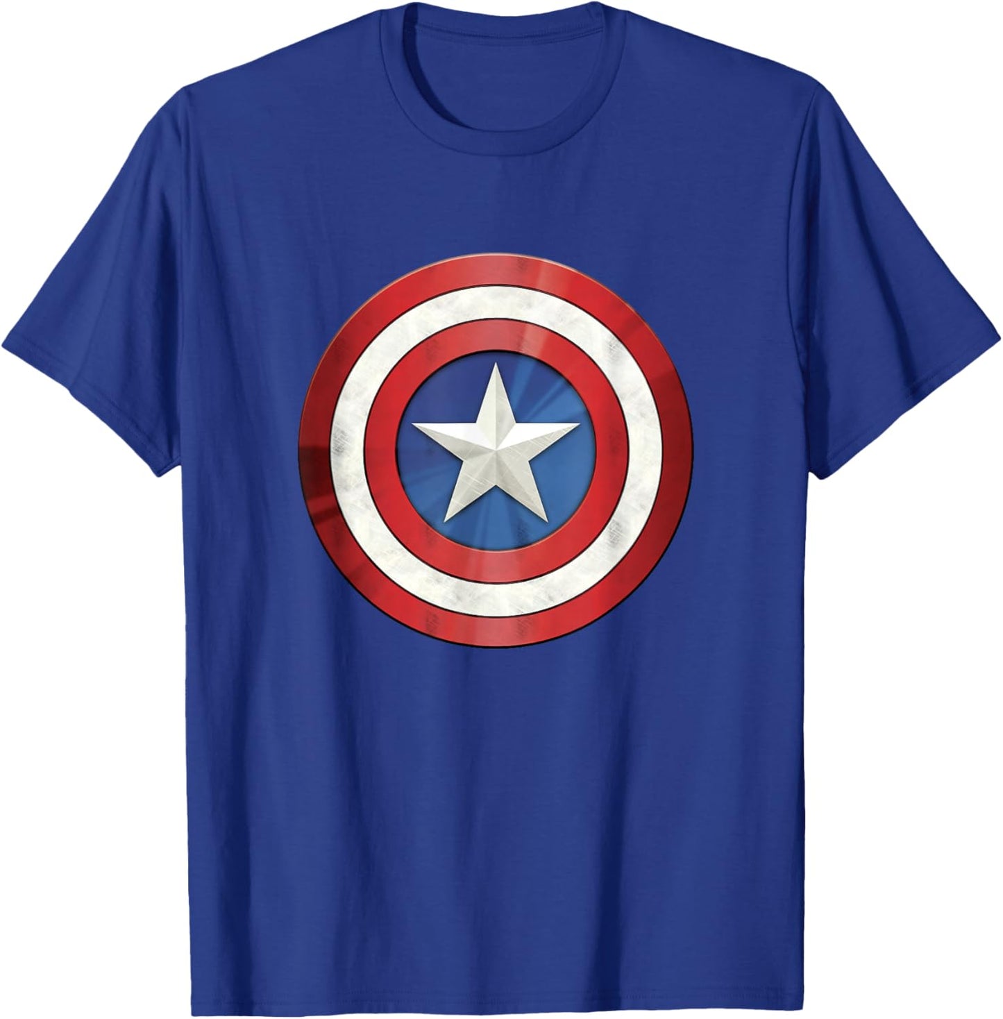 Marvel Comics Classic Distressed Captain America Shield T-Shirt - T-Shirt | Royal
