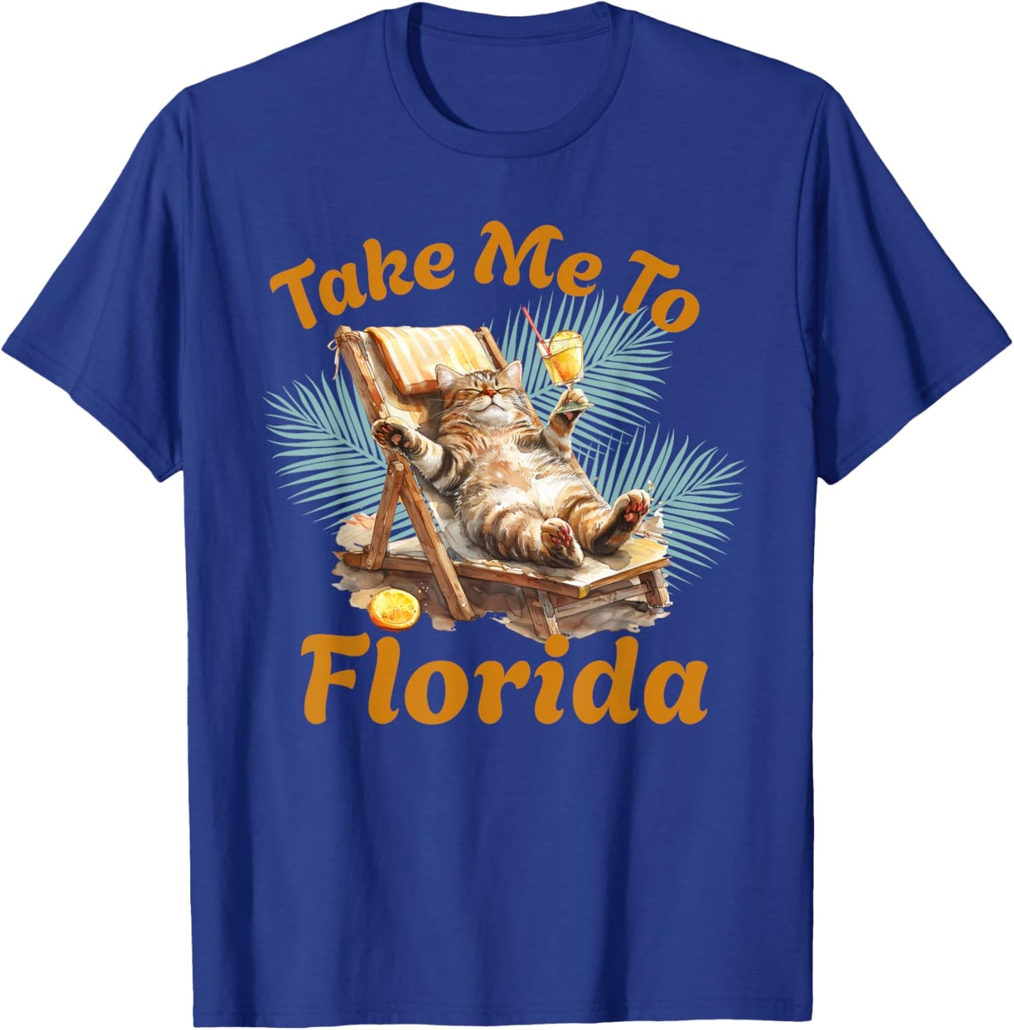 Take Me to Florida Cute Cat Beach Vacation Summer T-Shirt - T-Shirt | Royal